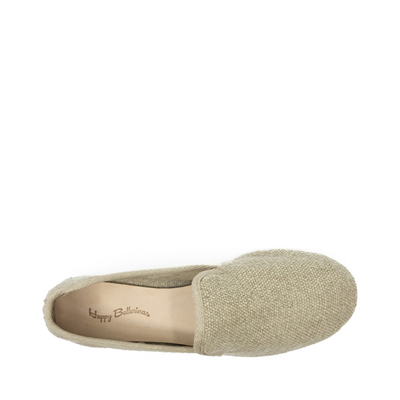 Barbara - Bej Koton Kumaş Barefoot Loafer