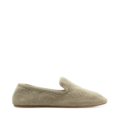 Barbara - Bej Koton Kumaş Barefoot Loafer