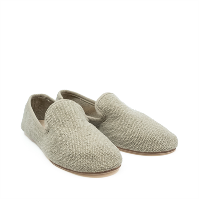 Barbara - Bej Koton Kumaş Barefoot Loafer
