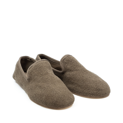 Barbara - Haki Koton Kumaş Barefoot Loafer