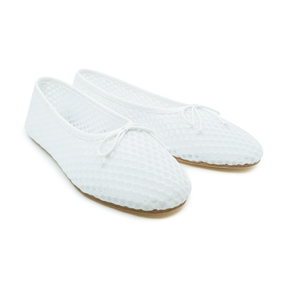 Lora - Beyaz File Barefoot Babet Ayakkabı