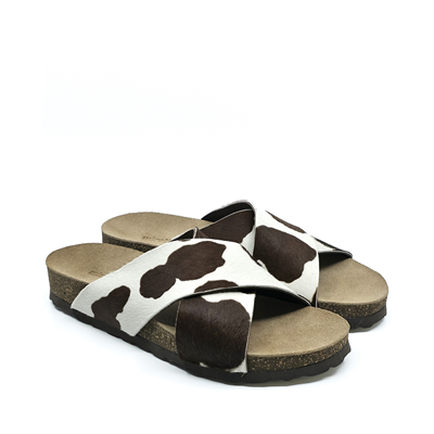 Elena - Dana Desenli Tay Derisi Çapraz Bantlı Terlik