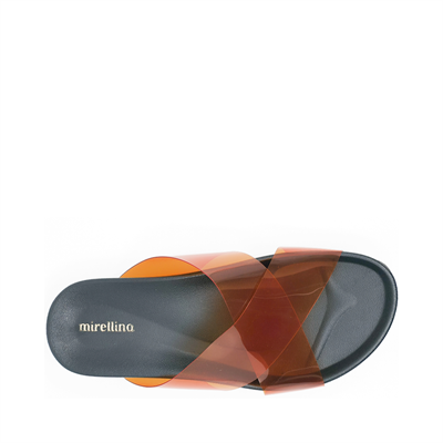 Elena Turuncu Çapraz Şeffaf Bantlı Terlik