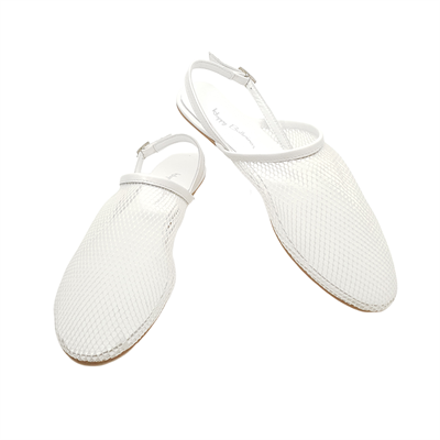 Rita - File Kumaş Beyaz Barefoot Sandalet