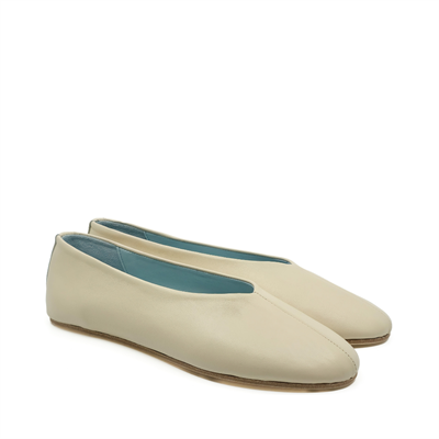 Ginevra - Ekru Deri Barefoot Babet
