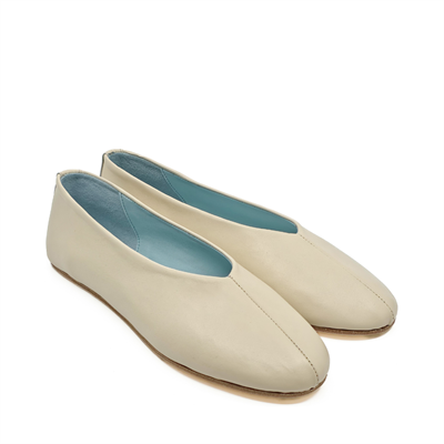 Ginevra - Ekru Deri Barefoot Babet