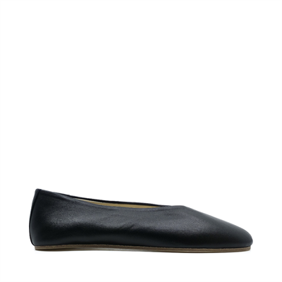 Ginevra - Siyah Deri Barefoot Babet