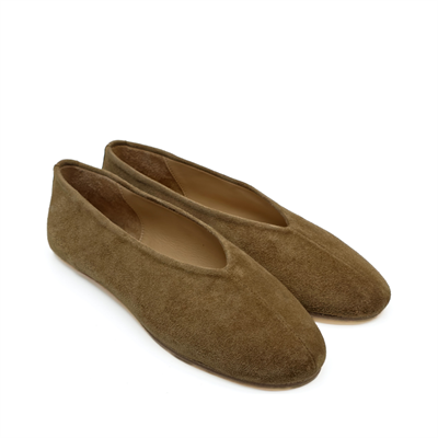 Ginevra - Tütün Rengi Süet Barefoot Babet