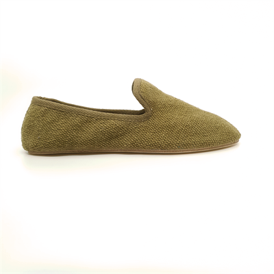 Barbara - Haki Koton Kumaş Barefoot Loafer Ayakkabı
