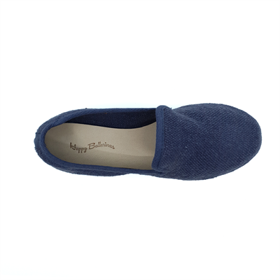 Barbara - Lacivert Koton Kumaş Barefoot Loafer Ayakkabı