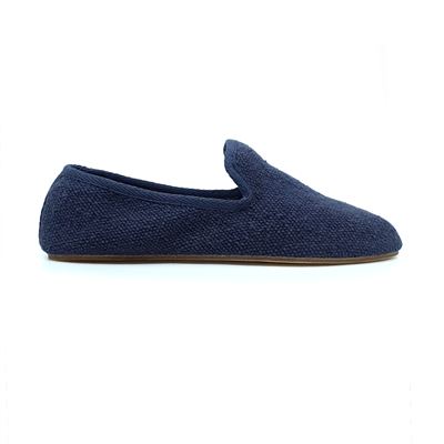 Barbara - Lacivert Koton Kumaş Barefoot Loafer Ayakkabı