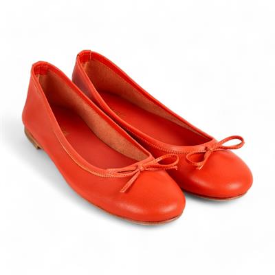 Leila - Kırmızı Deri Babet Ayakkabı