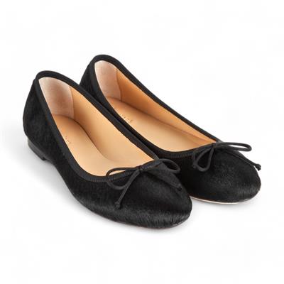 London -  Siyah Tay Derisi Babet Ayakkabı