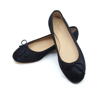 London -  Siyah Tay Derisi Babet Ayakkabı