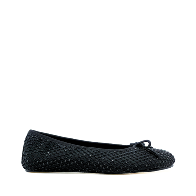 Lucia - Siyah Taş İşlemeli Barefoot Babet