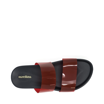 Patricia - Kırmızı Çift Şeffaf Bantlı Terlik