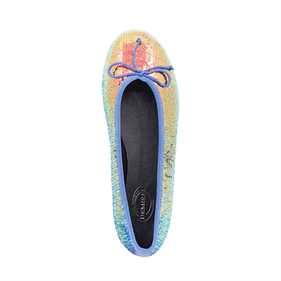 Positano - Multicolor Metalik Payetli Babet Ayakkabı