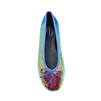 Positano - Multicolor Metalik Payetli Babet Ayakkabı