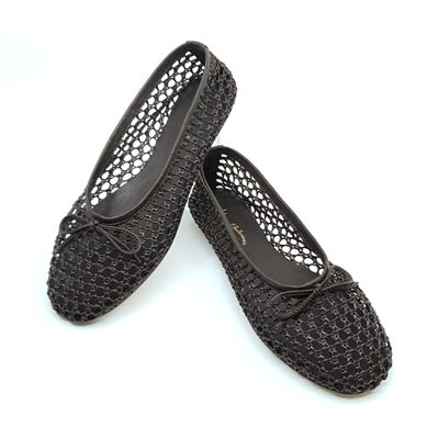 Viva - Kahverengi Örgü Barefoot Babet Ayakkabı