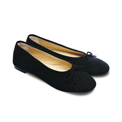 Santa - Siyah Süet Babet Ayakkabı