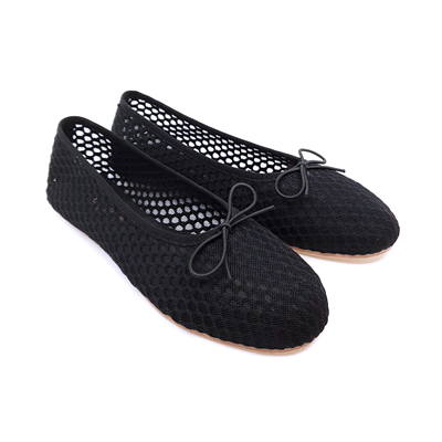 Lora - Siyah File Barefoot Babet Ayakkabı