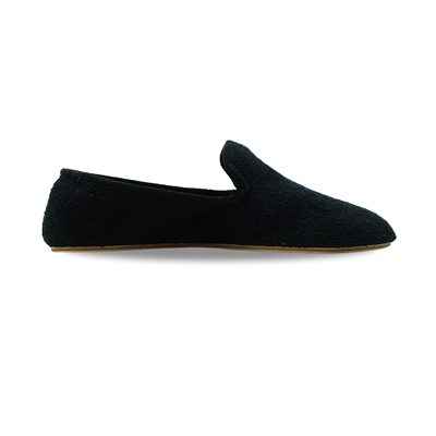 Barbara - Siyah Koton Kumaş Barefoot Loafer Ayakkabı
