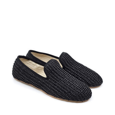 Barbara - Siyah Örgü Barefoot Loafer Ayakkabı