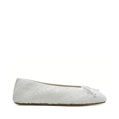 Sophia - Beyaz Payet İşlemeli Barefoot Babet