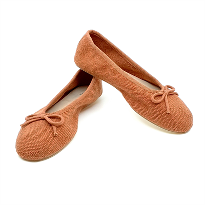 Athena - Tarçın Rengi Koton Kumaş Barefoot Babet Ayakkabı