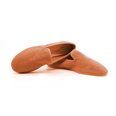 Barbara - Tarçın Rengi  Koton Kumaş Barefoot Loafer Ayakkabı