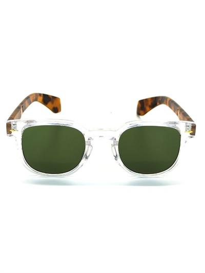 Atalan Uv 400 Yeşil Cam Şeffaf Çerçeve Leopar Sap Ünisex Güneş Gözlüğü Goz-10889