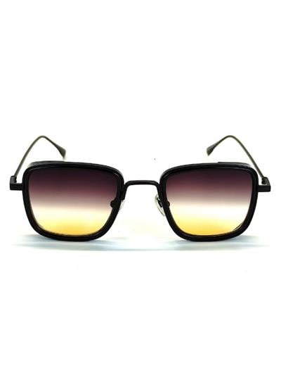 Kazan Uv 400 Çift Renk Cam Siyah Çerçeve Siyah Kahve Sap Ünisex Güneş Gözlüğü Goz-10893