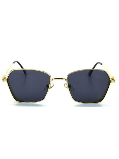 Şengay Uv 400 Siyah Cam Gold Çerçeve Gold Sap Ünisex Güneş Gözlüğü Goz-10886