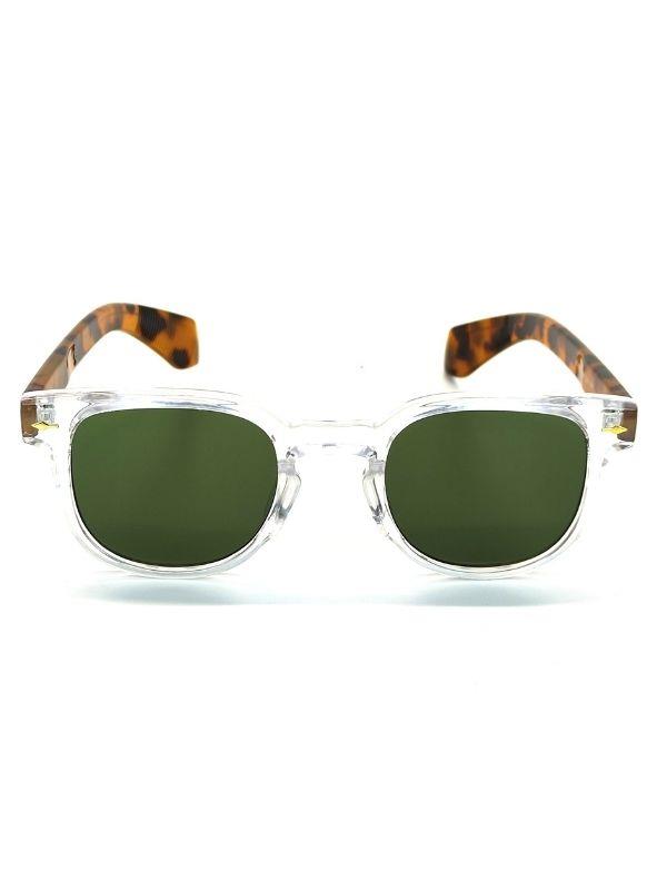 Atalan Uv 400 Yeşil Cam Şeffaf Çerçeve Leopar Sap Ünisex Güneş Gözlüğü Goz-10889