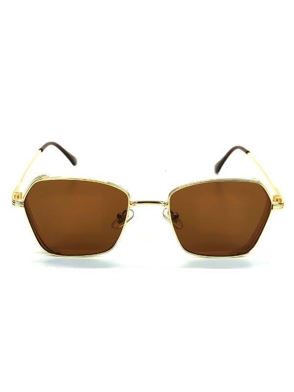 Şengay Uv 400 Kahve Cam Gold Çerçeve Gold Sap Ünisex Güneş Gözlüğü Goz-10887