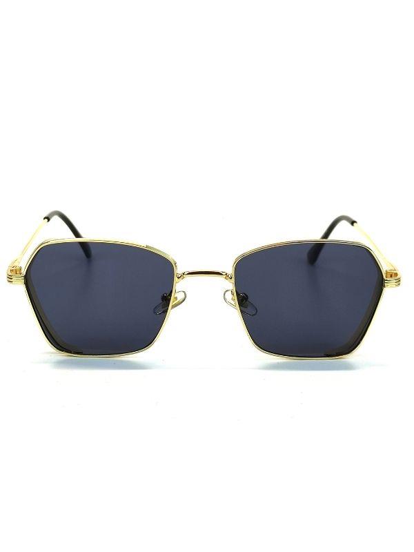 Şengay Uv 400 Siyah Cam Gold Çerçeve Gold Sap Ünisex Güneş Gözlüğü Goz-10886