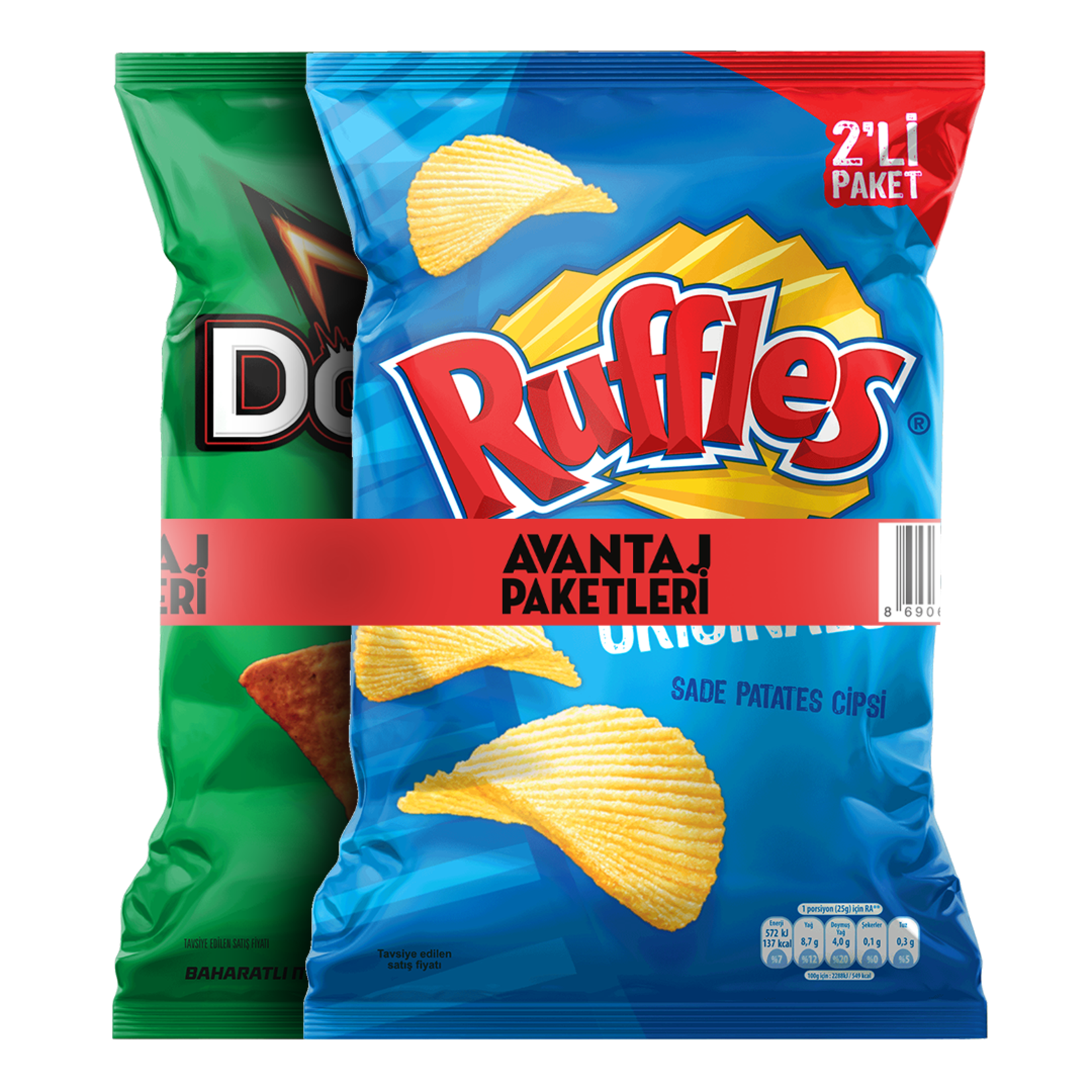 DORITOS-RUFFLES MEGA PAKET 411g
