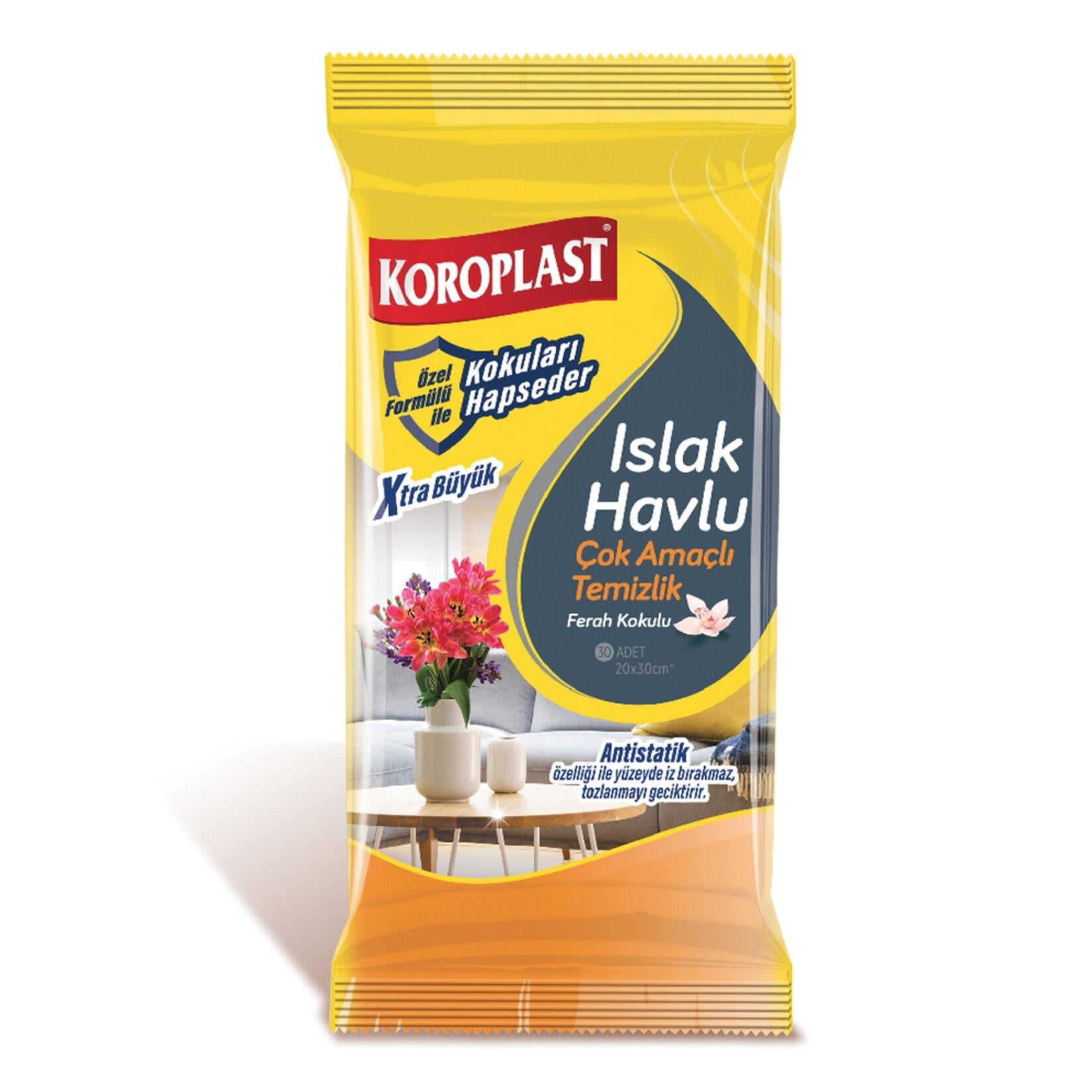KOROPLAST ISLAK HAVLU 30LU ÇOK AMAÇLI FERAH