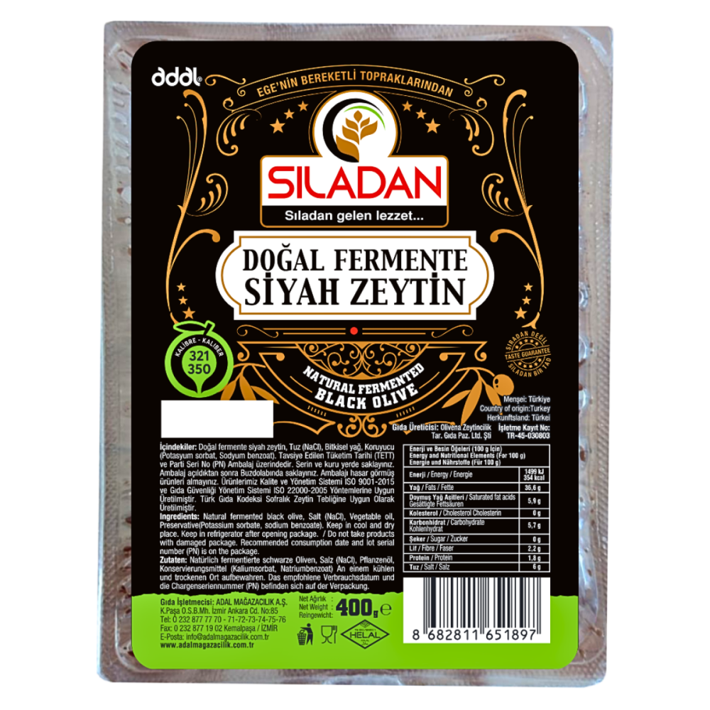 SILADAN SIYAH ZEYTIN 400g VAKUM (321-350)