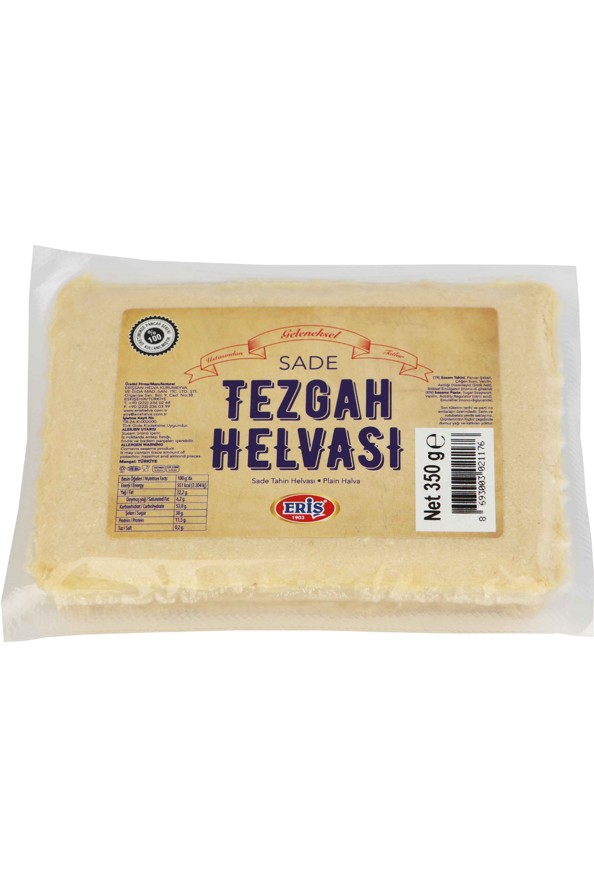 ERIS TEZGAH HELVASI 350gr SADE