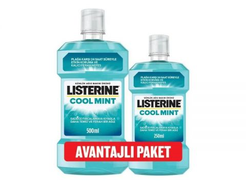 LISTERINE AGIZ GARGARA 500ml COOLMINT 500+250ml