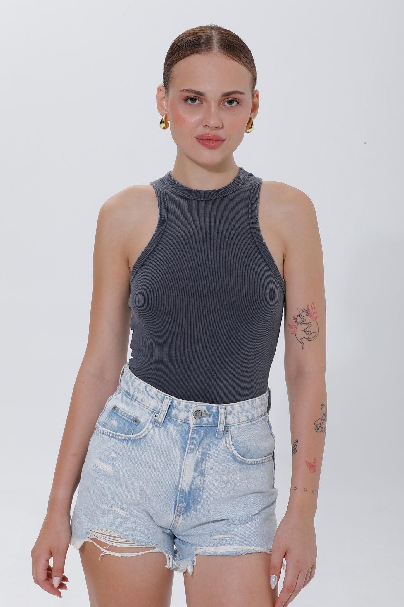 FİTİLLİKOLSUZ TOP CROP - ANTRASİT