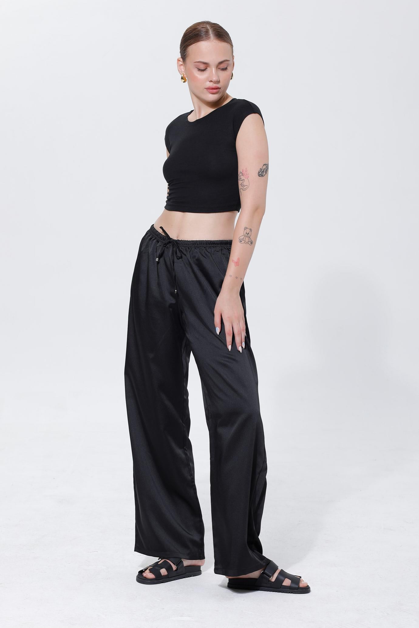 PAMUK CROP TOP - SİYAH