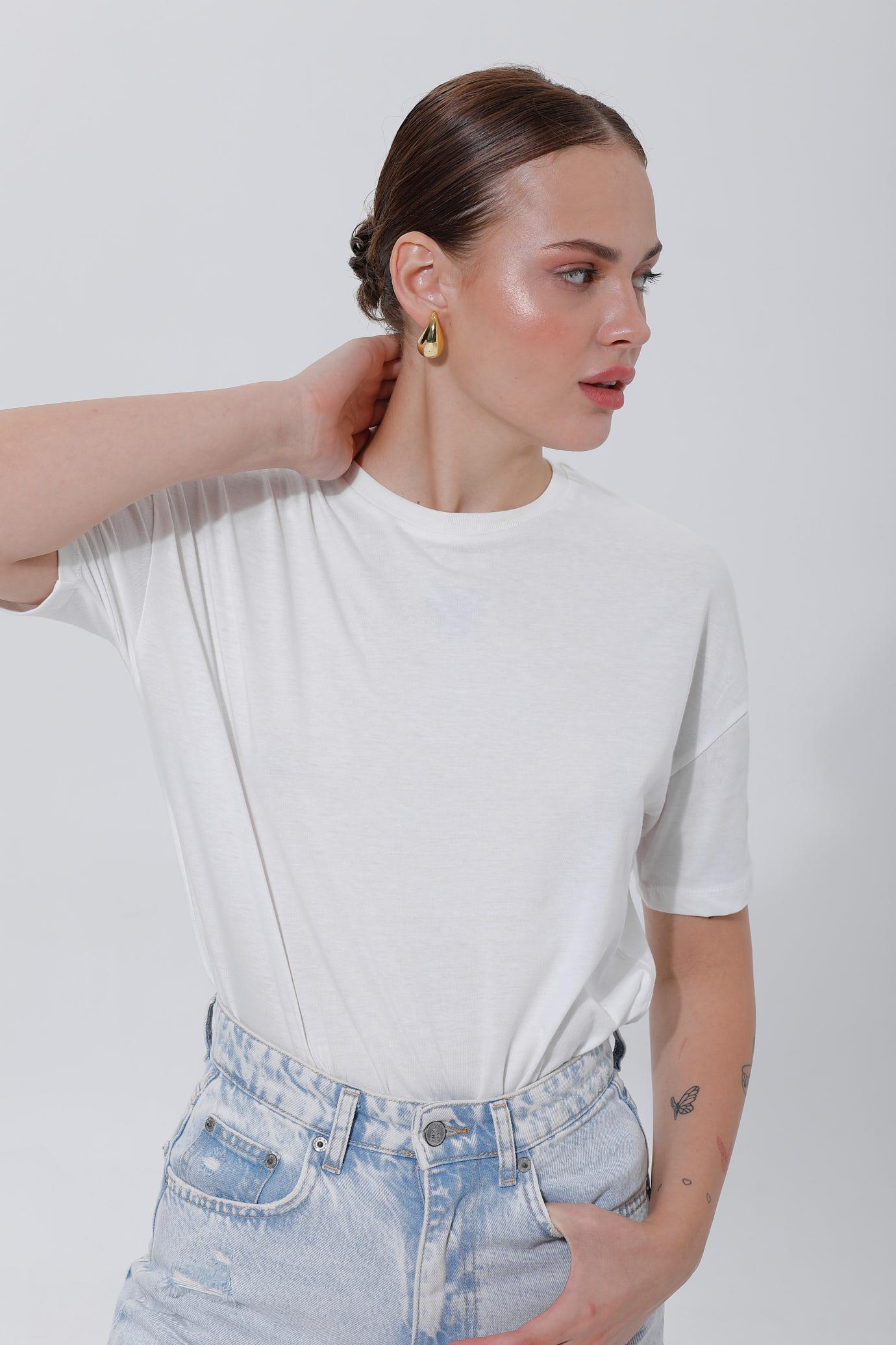 BASIC OVERSİZE T-SHIRT - BEYAZ
