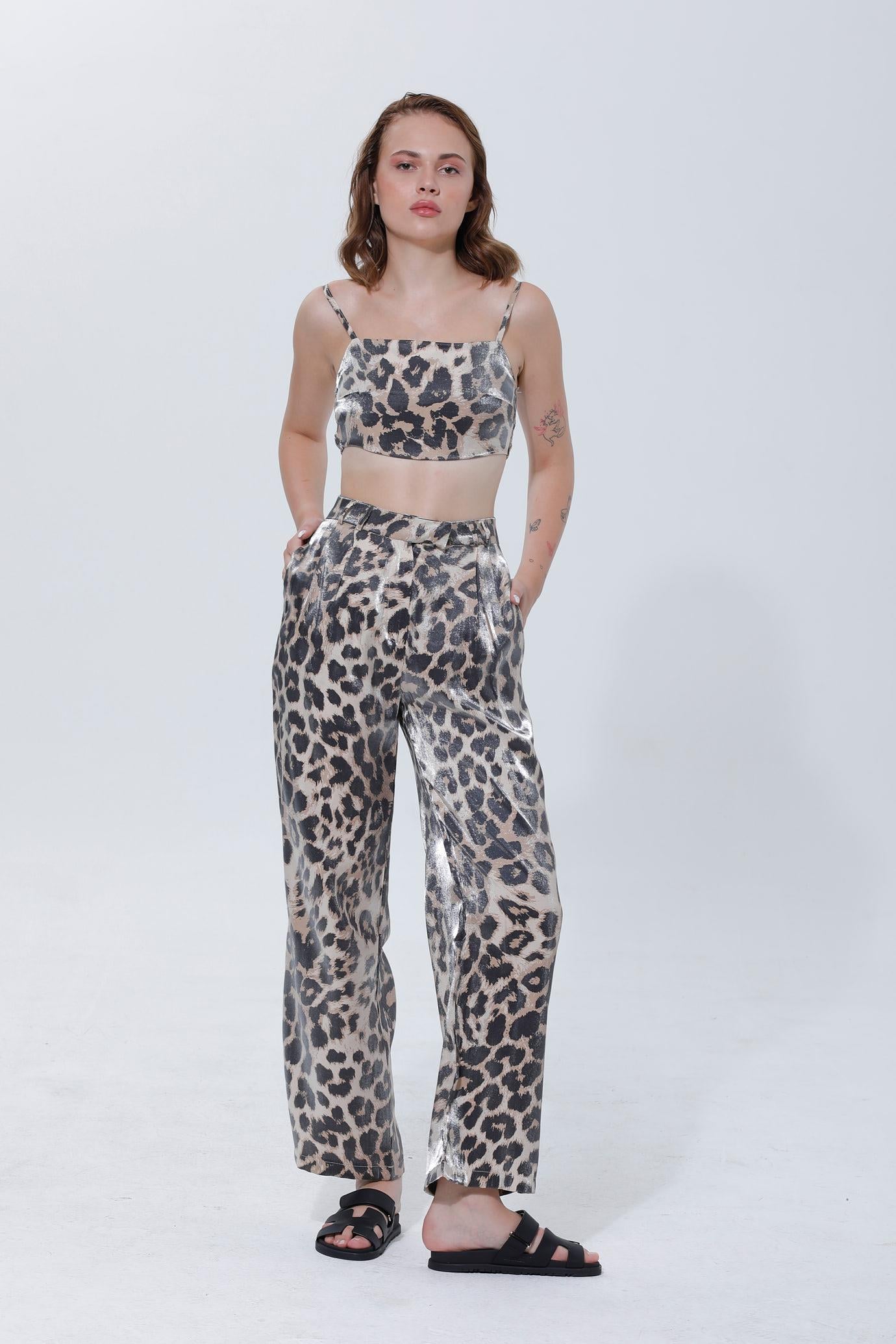 LEOPAR DETAYLI BÜSTİYER TAKIM