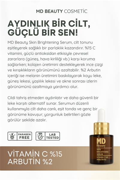 M Beauty Leke Karşıtı Vitamin C,Arbutinli Cilt Aydınlatıcı Serum