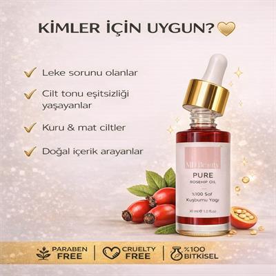MD Beauty %100 Saf Soğuk Sıkım Kuşburnu Yağı 30 ml