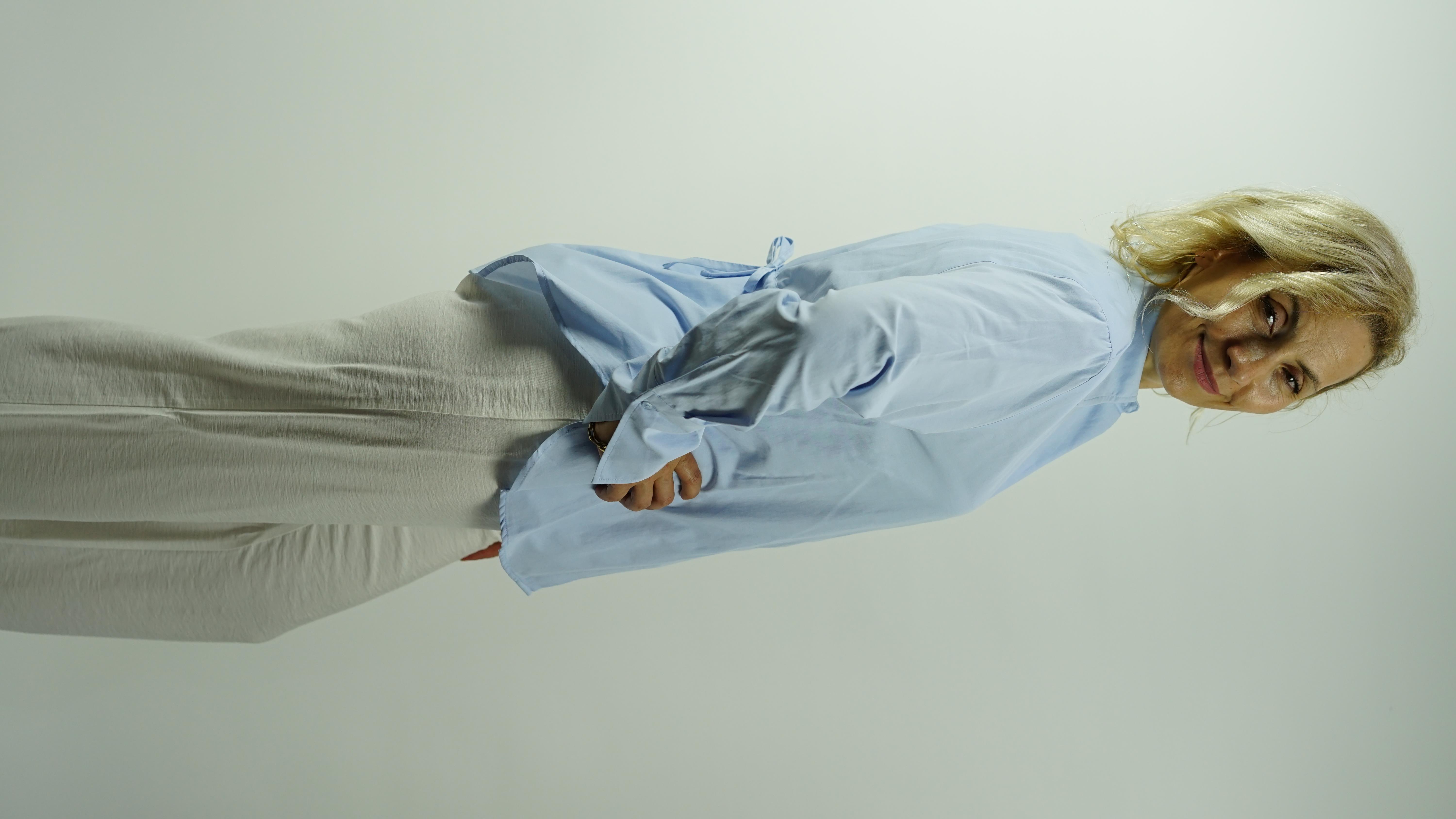 Poplin mavi mavi gömlek