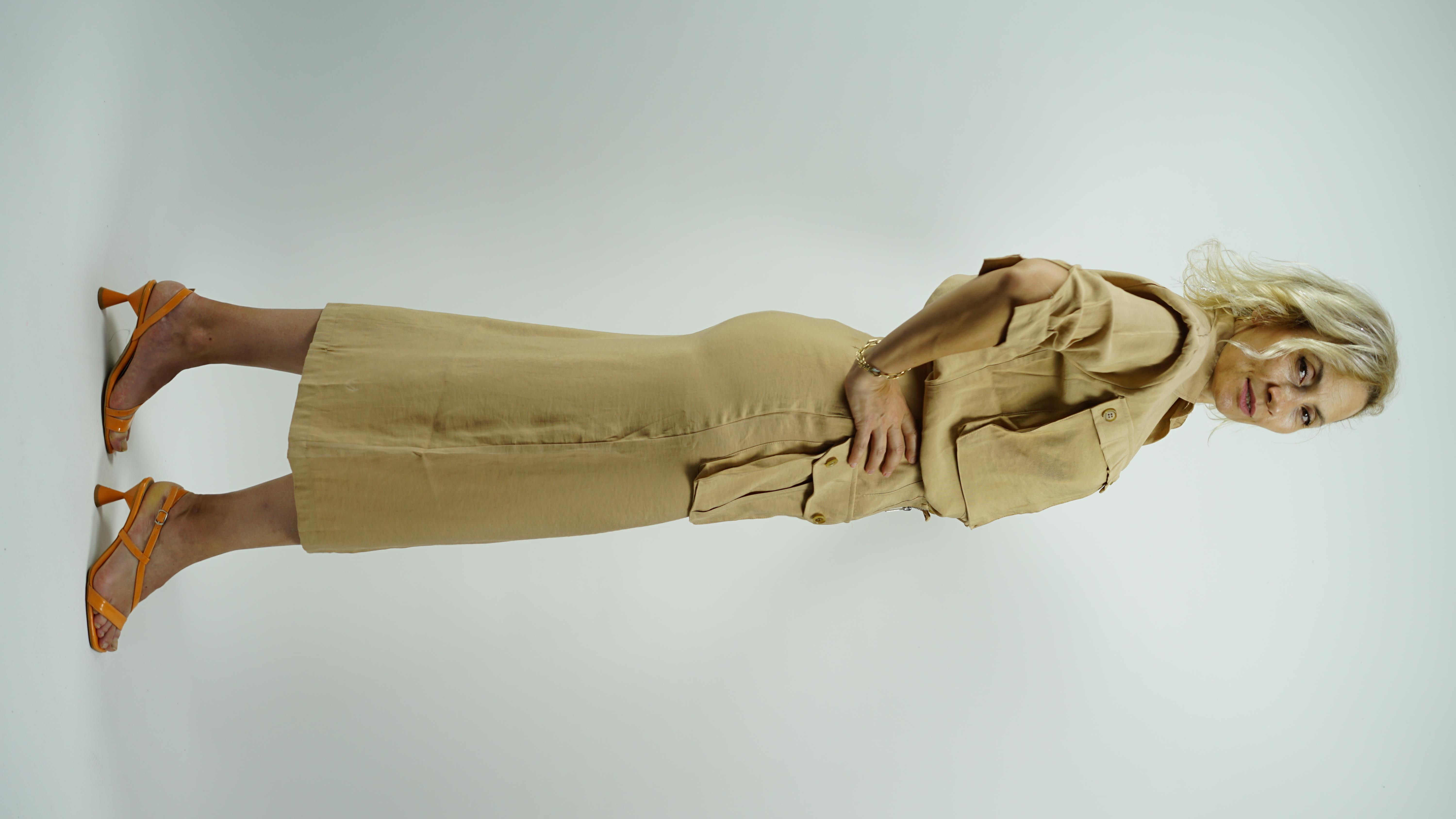 Etek üst takım camel 