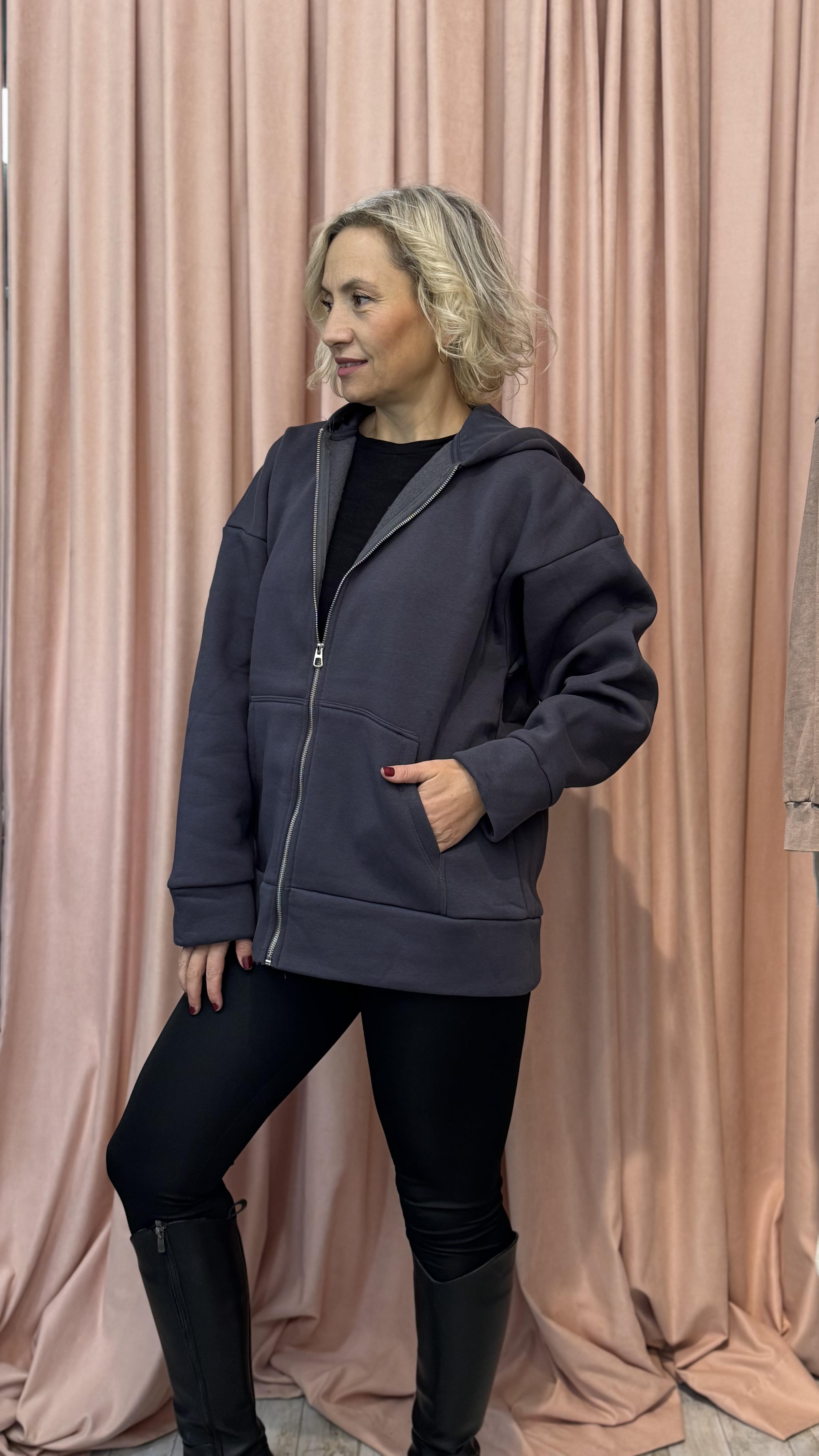 kapşon fermuarlı sweat